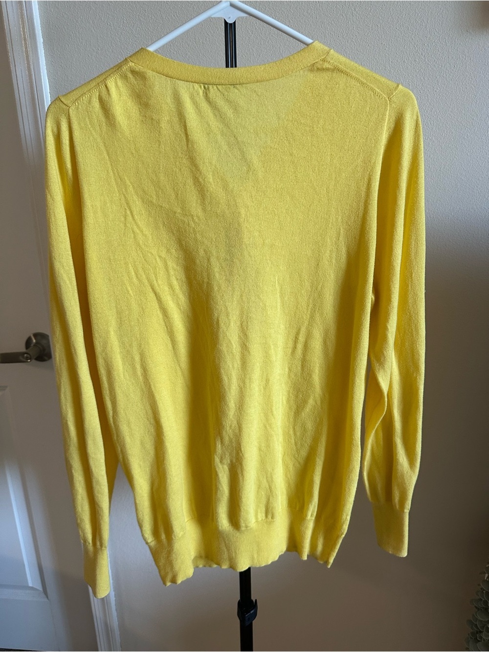 J. Crew 100% Cotton Sunny Yellow V-Neck Button Pullover - Picture 10 of 10